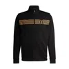 Hugo Boss The Open Regular-fit Zipped Sweatshirt With Special Artwork In Black