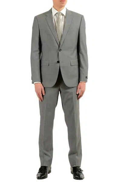 Pre-owned Hugo Boss "thegrand1/central1us" Men's 100% Wool Gray Two Button Suit