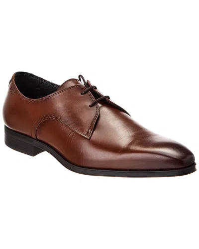 Hugo Boss Theon Leather Derby In Brown