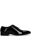 Hugo Boss Leather Derby Shoes With Double Stitching On Uppers In Black