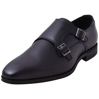 Pre-owned Hugo Boss Theon_monk_bu Men's Loafer Double Monk Shoes Black