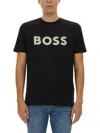 Hugo Boss Boss Tiburt 354 Logo Print T Shirt In Black