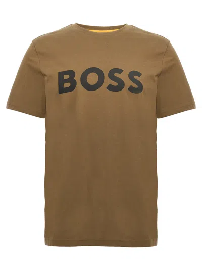 Hugo Boss Cotton-jersey T-shirt With Logo In Signature Colours