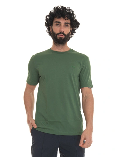 Hugo Boss Thompson 01 Round-necked T-shirt In Green