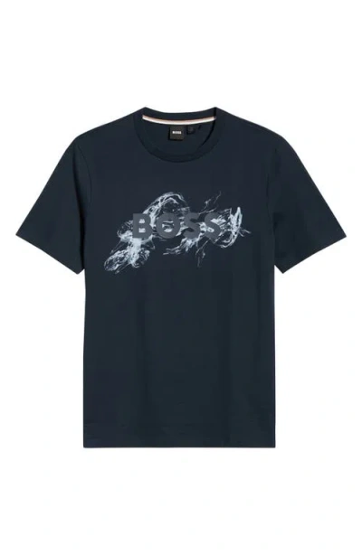 HUGO BOSS THOMPSON EMBOSSED LOGO GRAPHIC T-SHIRT