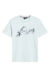 Hugo Boss Thompson Embossed Logo Graphic T-shirt In Blue