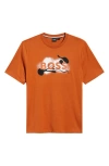 Hugo Boss Thompson Embossed Logo Graphic T-shirt In Orange