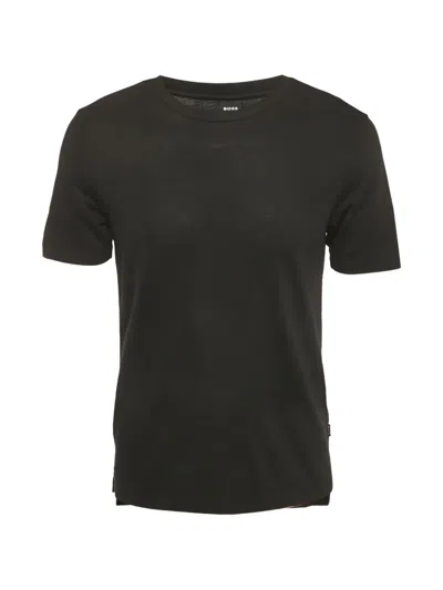 Pre-owned Hugo Boss Thompson Fine-knit T-shirt In Black