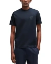 Hugo Boss Porsche X Boss Mercerized-cotton T-shirt With Special Branding In Dark Blue