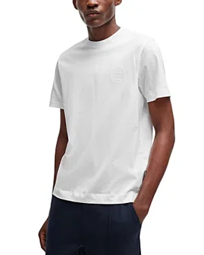 Hugo Boss Porsche X Boss Mercerized-cotton T-shirt With Special Branding In White