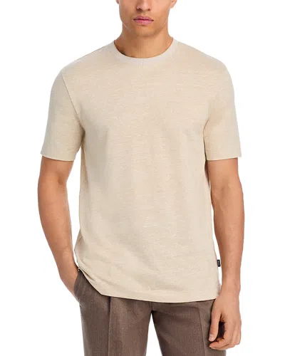 Hugo Boss Thompson Short Sleeve Heathered Tee In Neutral