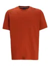 Hugo Boss Mercerized-cotton T-shirt With Micro Pattern In Orange