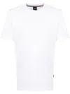 Hugo Boss Cotton-jersey Regular-fit T-shirt With Ribbed Collar In White