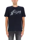 Hugo Boss Thompson Embossed Logo Graphic T-shirt In Blue