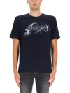 Hugo Boss Thompson Embossed Logo Graphic T-shirt In Blue