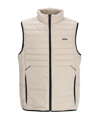 Hugo Boss Thor 2 Zip-up Padded Gilet In Nude