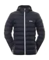 Hugo Boss Logo-print Padded-design Jacket In Black