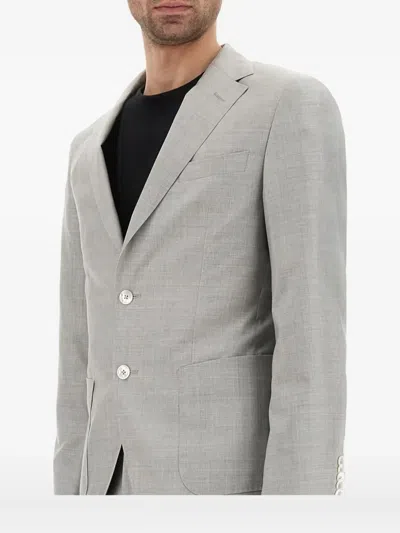 HUGO BOSS THREE-BUTTON WOOL-SILK SUIT