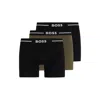 Hugo Boss Three-pack Of Boxer Briefs With Logo Waistbands In Black