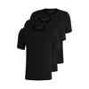 Hugo Boss Three-pack Of Logo-embroidered T-shirts In Cotton In Black