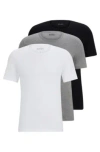 Hugo Boss Three-pack Of Logo-embroidered T-shirts In Cotton Men's Clothing Size 2xl In Assorted-pre-pack