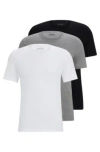Hugo Boss Three-pack Of Logo-embroidered T-shirts In Cotton Men's Clothing Size S In Assorted-pre-pack