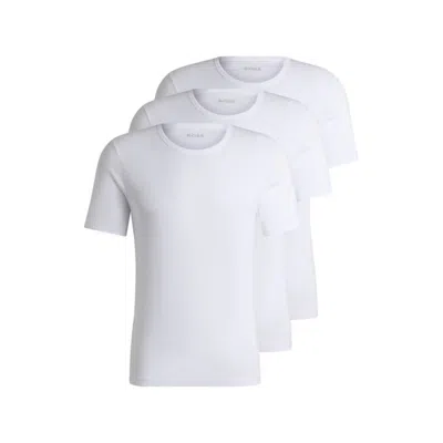 HUGO BOSS THREE-PACK OF LOGO-EMBROIDERED T-SHIRTS IN COTTON