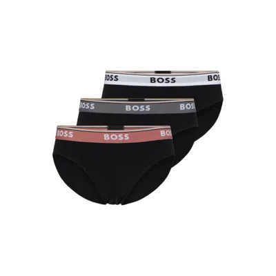 Hugo Boss Three-pack Of Regular-rise Stretch-cotton Briefs In Patterned