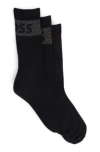 Hugo Boss Three-pack Of Short Socks With Logos In Black