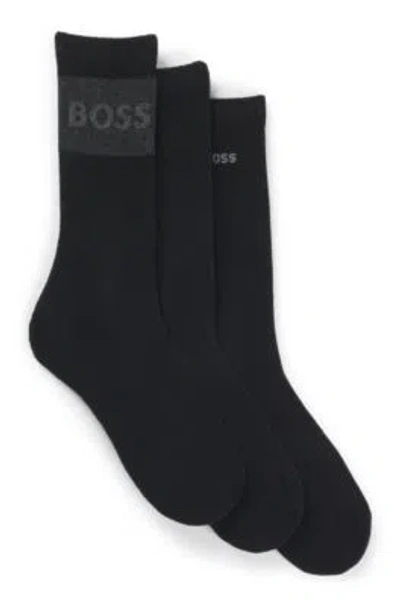 Hugo Boss Three-pack Of Socks In Black