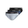 Hugo Boss Three-pack Of Stretch-cotton Briefs With Logo Waistbands In Multi