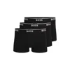 Hugo Boss Three-pack Of Stretch-cotton Trunks With Logo Waistbands In Black