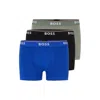 Hugo Boss Three-pack Of Stretch-cotton Trunks With Logo Waistbands In Patterned