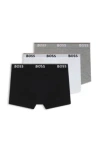Hugo Boss Three-pack Of Stretch-cotton Trunks With Logo Waistbands Men's Underwear And Nightwear Size Xl In Assorted-pre-pack