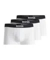 Hugo Boss Three-pack Of Stretch-cotton Trunks With Logo Waistbands In White