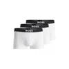Hugo Boss Three-pack Of Stretch-cotton Trunks With Logo Waistbands In White