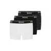 Hugo Boss Three-pack Of Stretch-cotton Trunks With Logo Waistbands In White