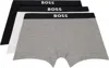 Hugo Boss Three-pack White & Black Logo-waistband Boxer Briefs In Multi