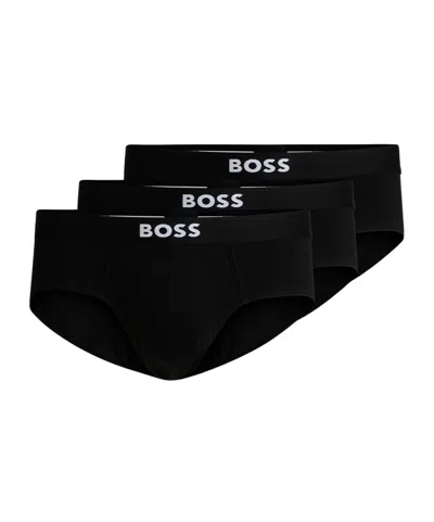 Hugo Boss Three Pairs Of Underwear In Black