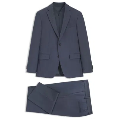 Hugo Boss Three-piece Slim-fit Suit With Zip Waistcoat In Blue