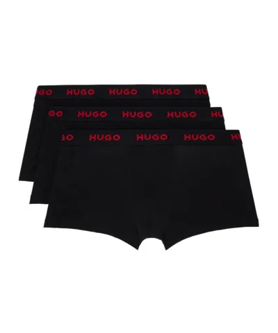 Hugo Boss Three-pack Black Jacquard-logo Boxers In Open Misc. 994