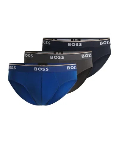 Hugo Boss Threepack Briefs In Blue