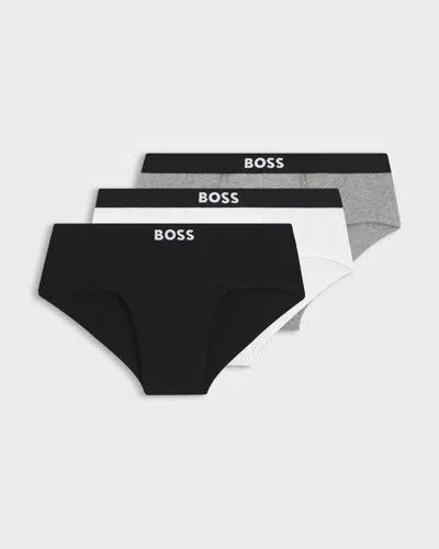 Hugo Boss Three-pack Low-rise Briefs In Stretch Cotton In Multi