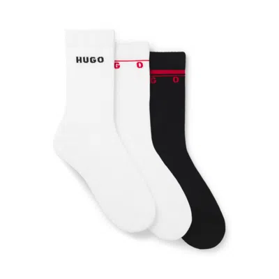 Hugo Boss Three-pack Of Ankle Socks With Logo Details In Multi