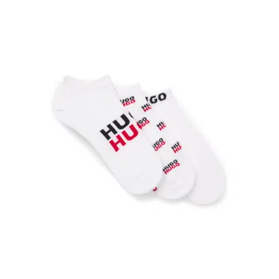 Hugo Boss Three-pack Of Ankle-length Socks In White