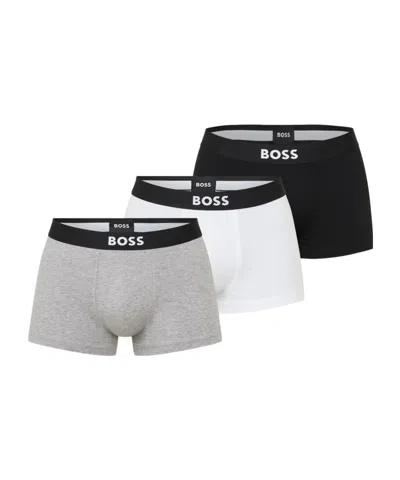 Hugo Boss Three-pack Of Logo-waistband Boxer Briefs In Multi