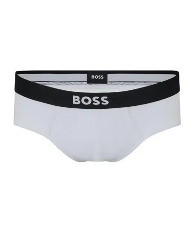 Hugo Boss Three-pack Of Logo-waistband Briefs In Gray