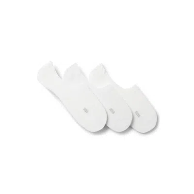 Hugo Boss Three-pack Of No-show Socks In A Cotton Blend In White