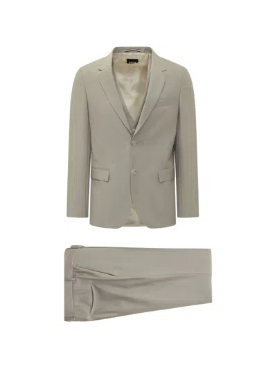 Hugo Boss Three-piece Wool Suit In Neutral
