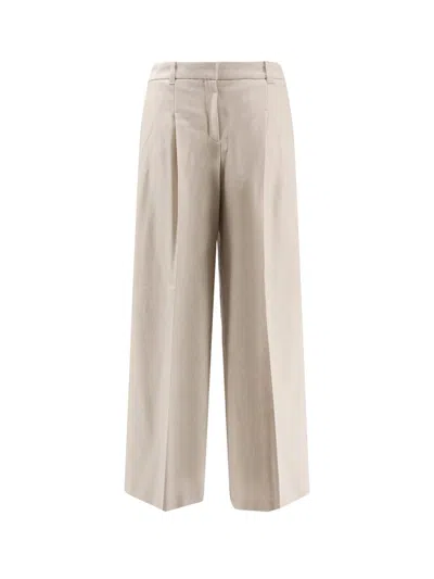 Hugo Boss Tiana Recycled Wool Blend Trousers In Neutral